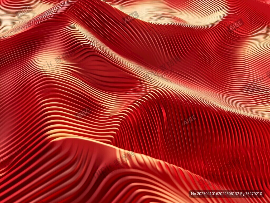 紅色波紋質(zhì)感3D紋理背景