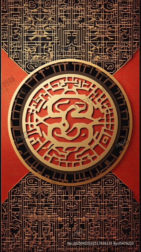 中式龍紋古典裝飾圖案