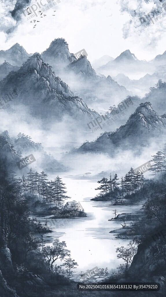 水墨山水間 詩意自然景