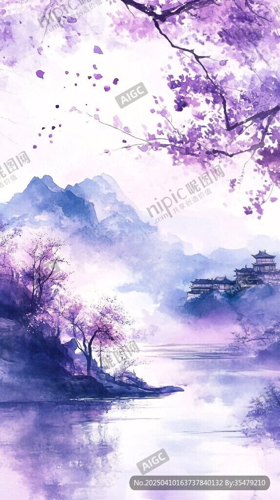 夢幻紫韻山水景