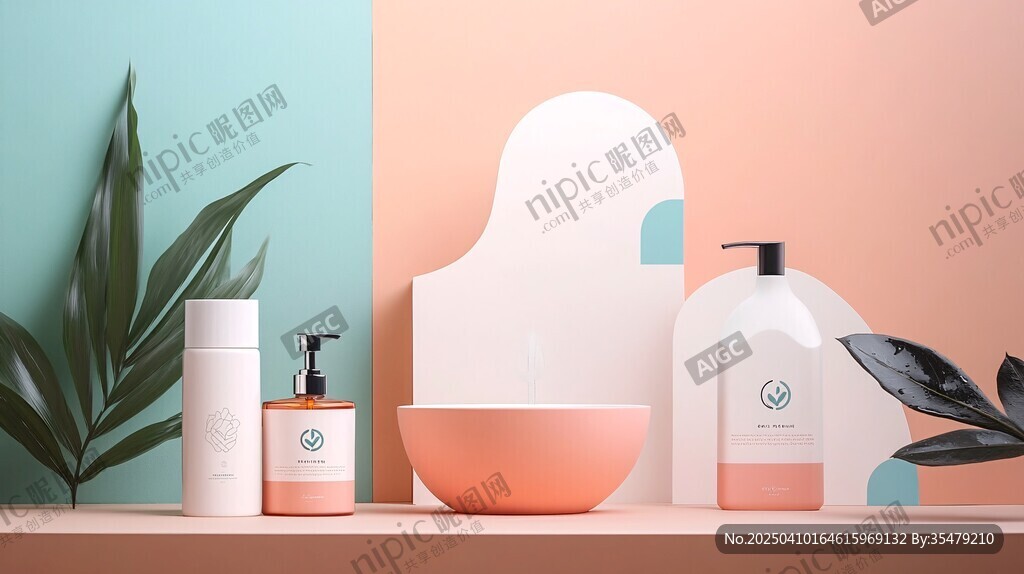 簡約風美妝洗護產品陳列