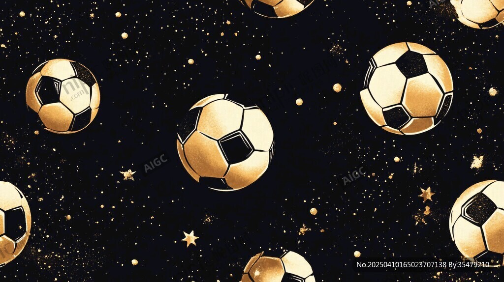 金色足球星空無縫圖案