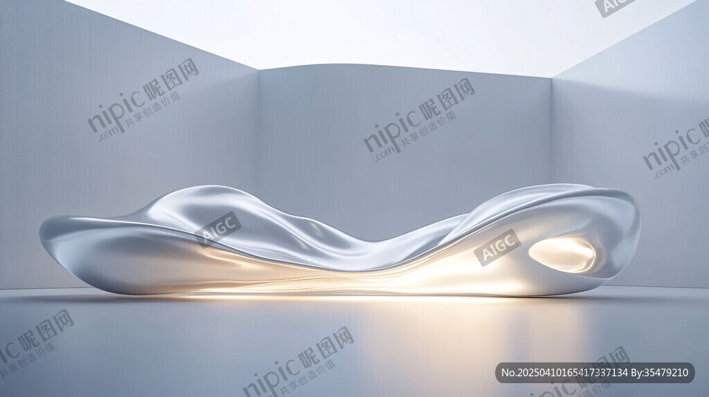 未來(lái)感銀色流線型創(chuàng)意座椅