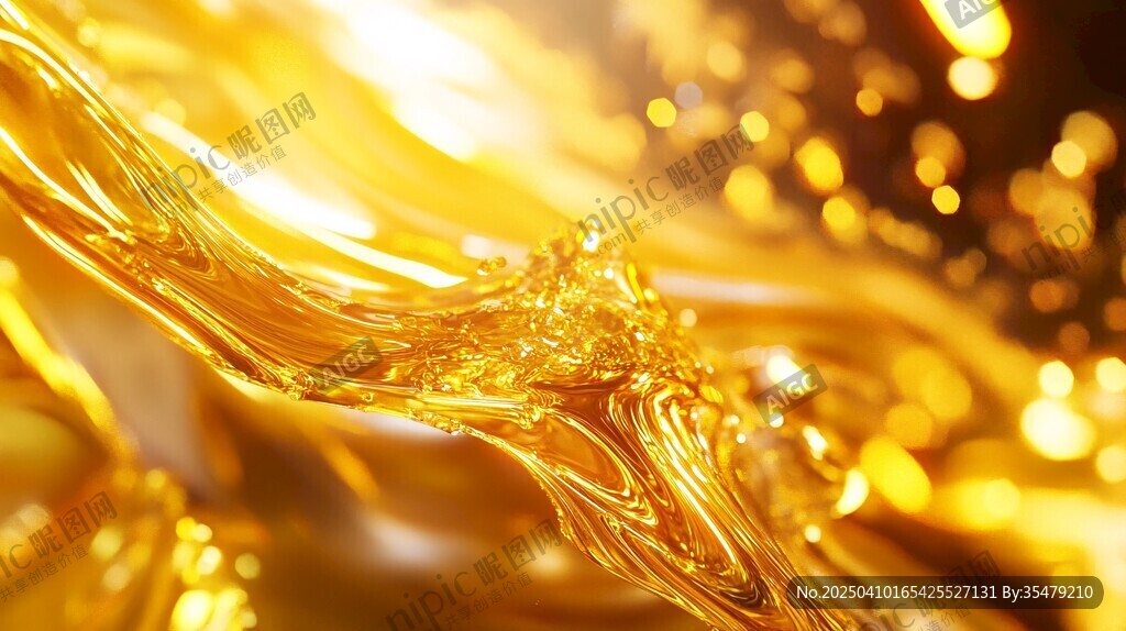 金色流動液體 璀璨質(zhì)感畫面