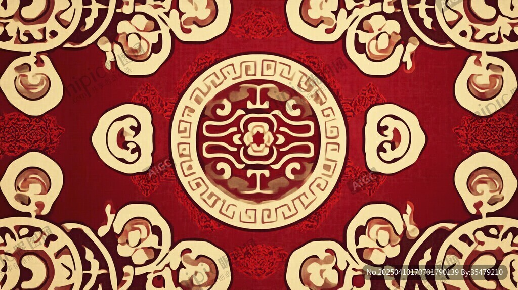 中式傳統花紋紅色背景圖案