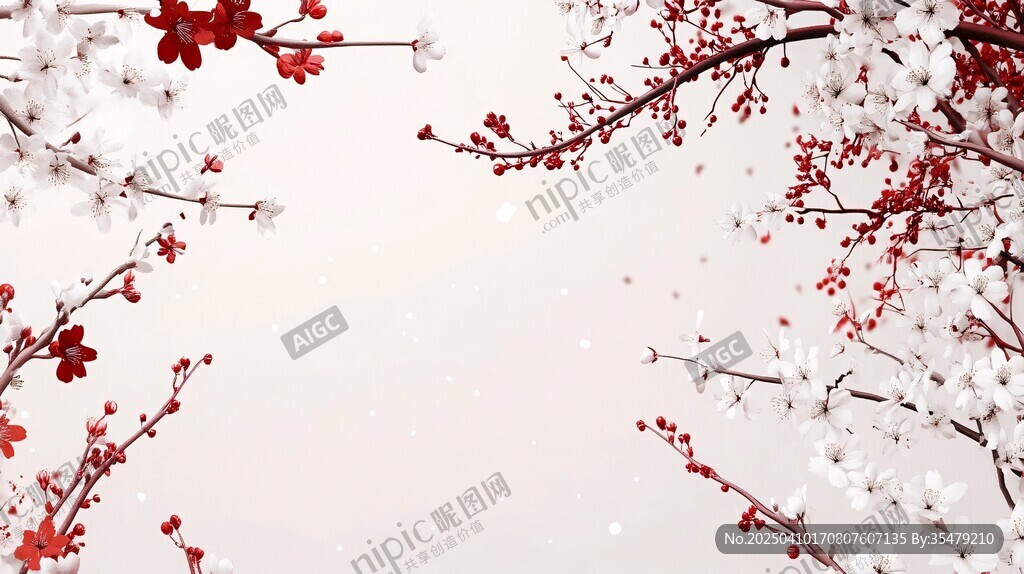 紅梅白雪圖