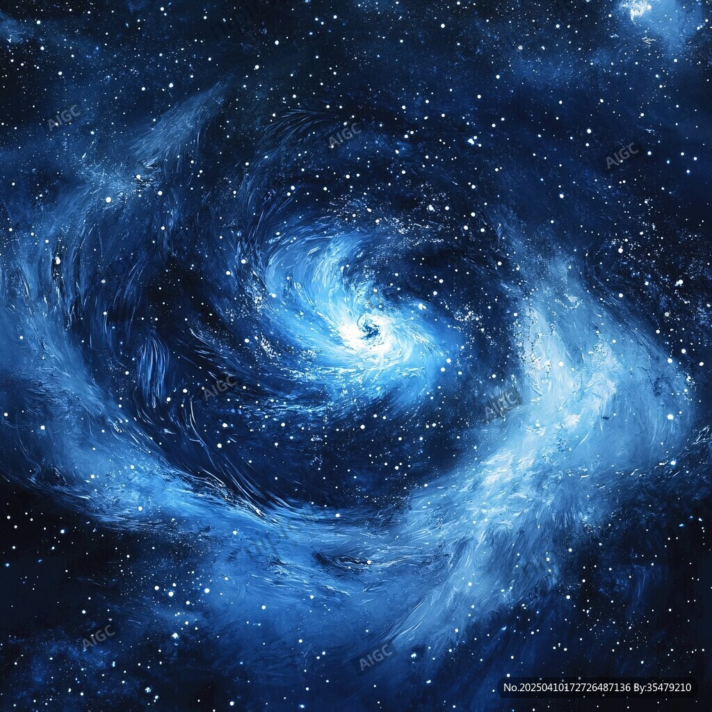 夢幻藍(lán)色旋渦星系宇宙圖