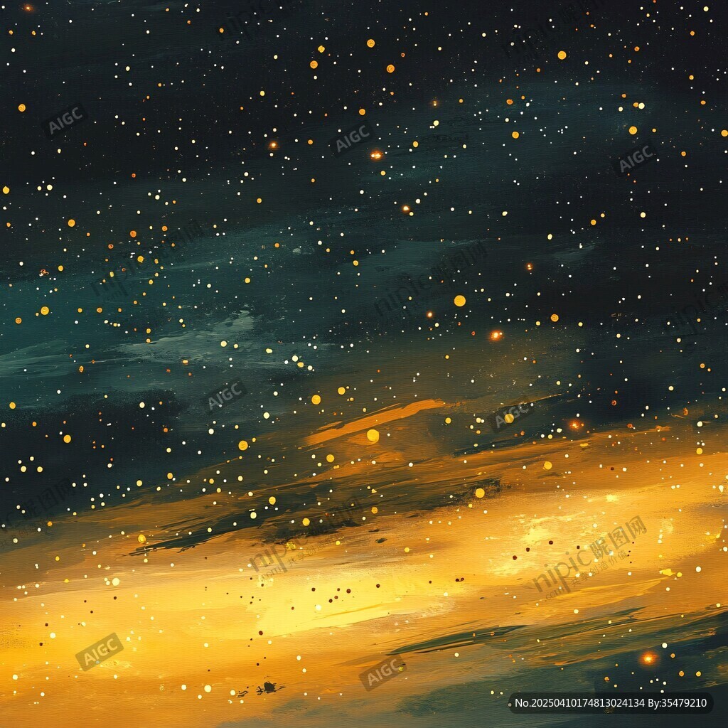 夢幻星空夜之絢麗景象
