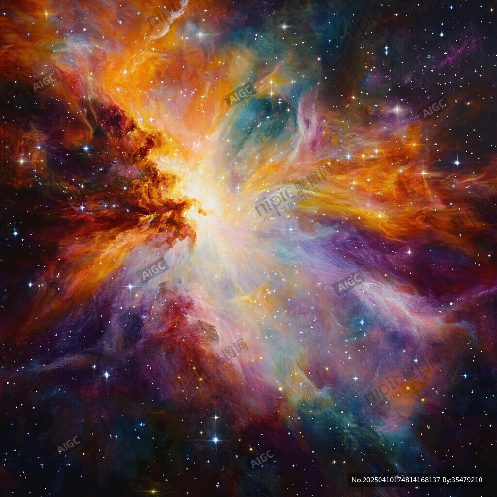 絢麗星云宇宙奇幻圖景