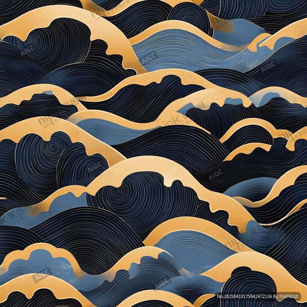 海浪抽象圖案藝術背景圖