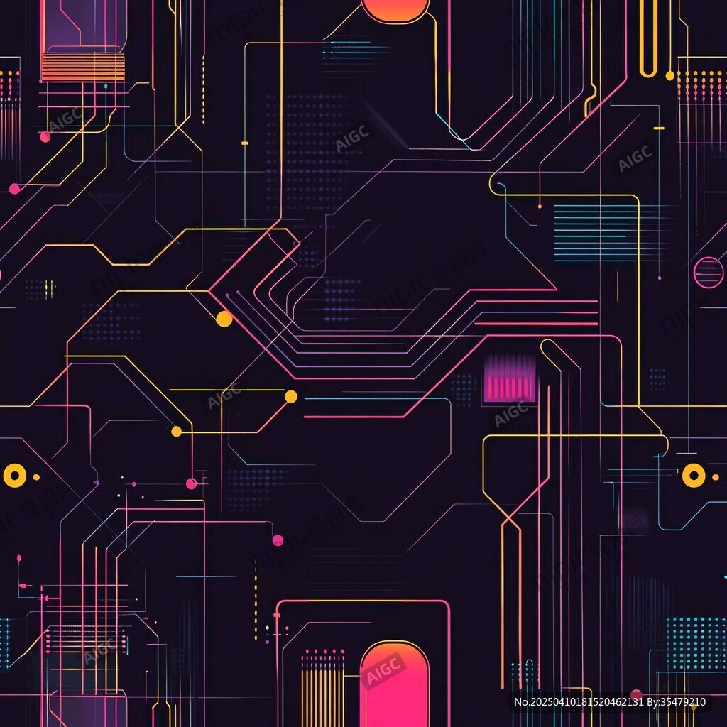 炫酷科技風(fēng)電路抽象圖案