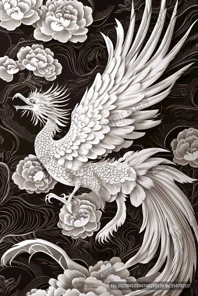 鳳凰牡丹圖 中式典雅風(fēng)