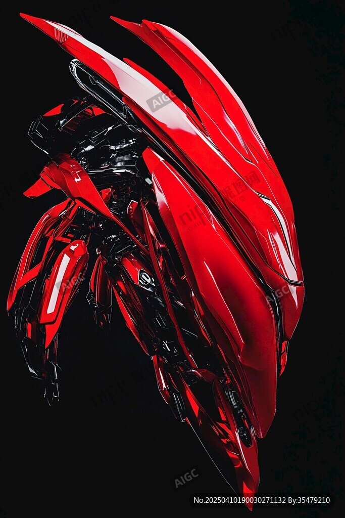 炫酷紅色摩托車車身部件