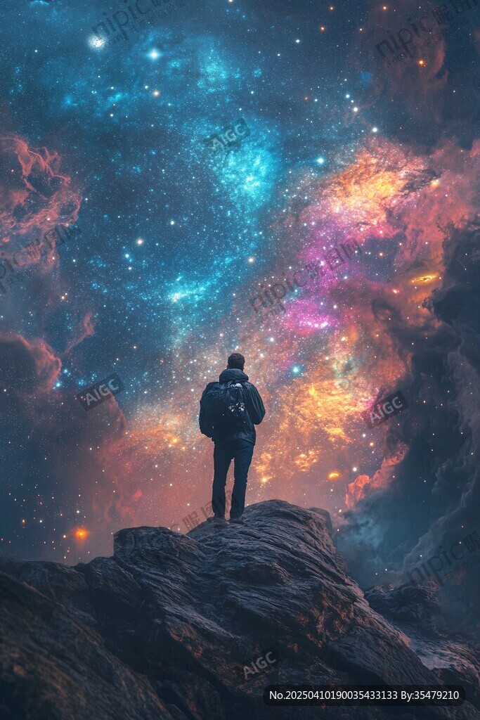 仰望星空的孤獨(dú)旅人