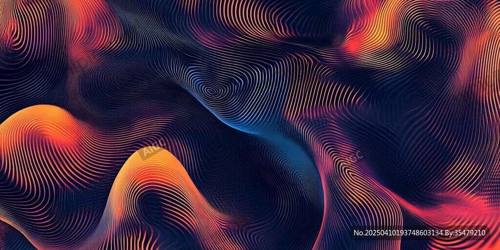 夢幻炫彩流動波紋圖案