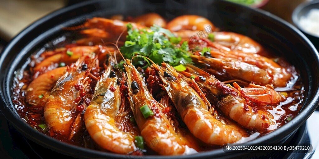 香辣大蝦鍋 誘人美味佳肴