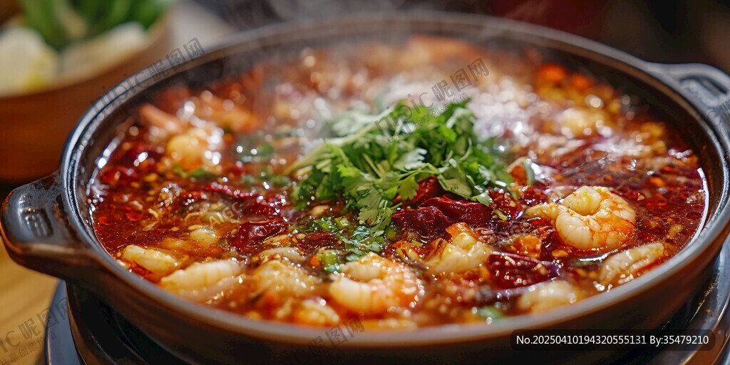 麻辣鮮香的美味蝦火鍋