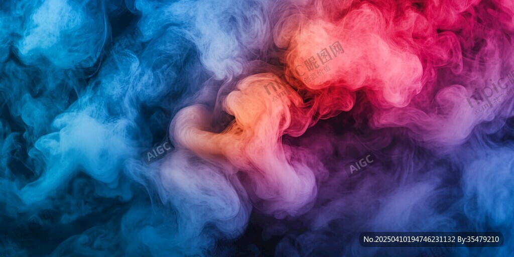夢幻色彩煙霧交織畫面