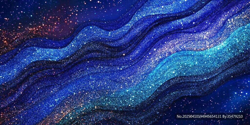夢(mèng)幻星空波浪紋理背景圖