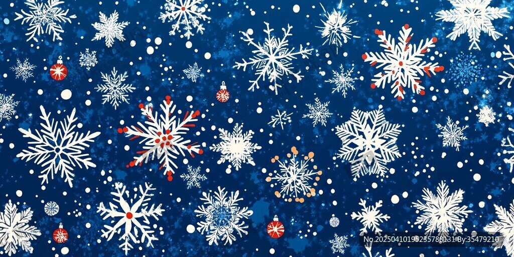 藍(lán)色雪花圣誕裝飾背景圖