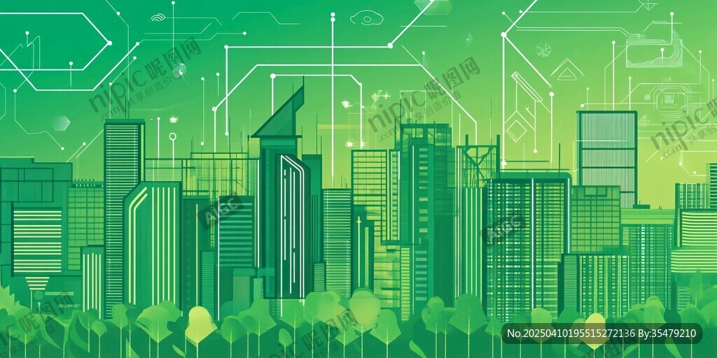 綠色科技風(fēng)的現(xiàn)代都市景觀