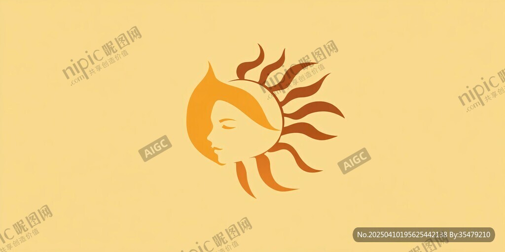 太陽(yáng)女神頭像標(biāo)志設(shè)計(jì)