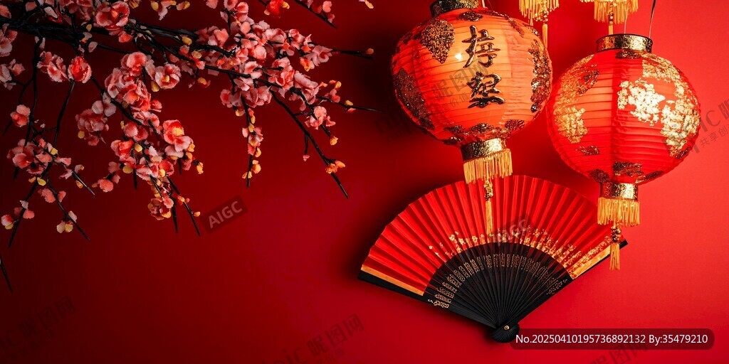 喜慶中式新春裝飾元素
