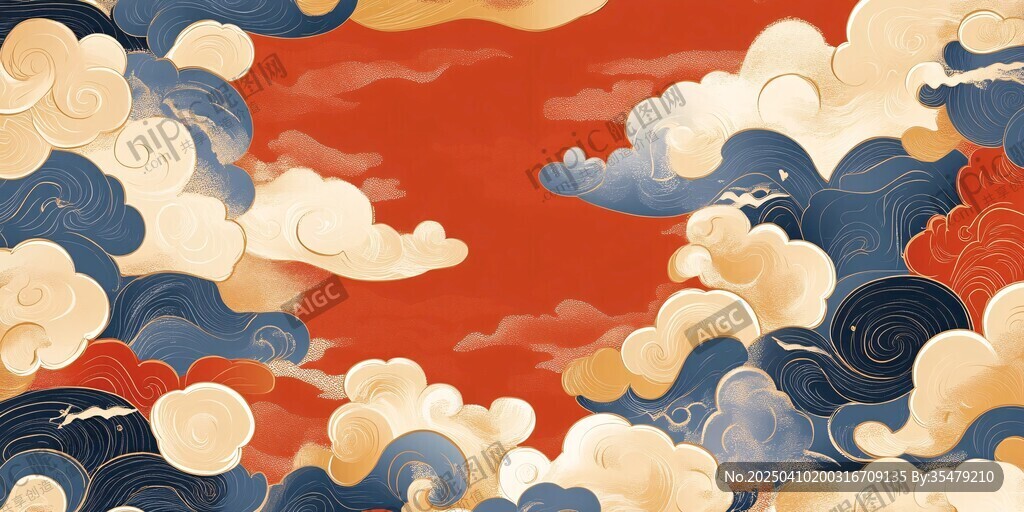 中式云紋背景 絢麗國(guó)風(fēng)圖案