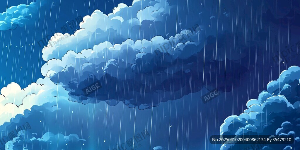 雨中云景圖