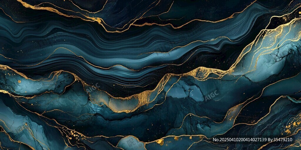 藍金大理石紋理藝術背景