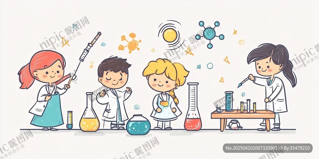 兒童歡樂進行科學(xué)實驗