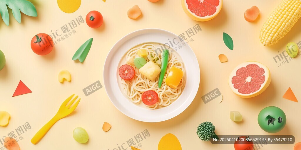繽紛蔬果意面美食擺盤
