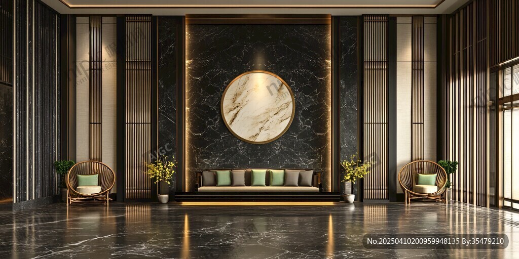 現(xiàn)代中式豪華大堂室內(nèi)設(shè)計