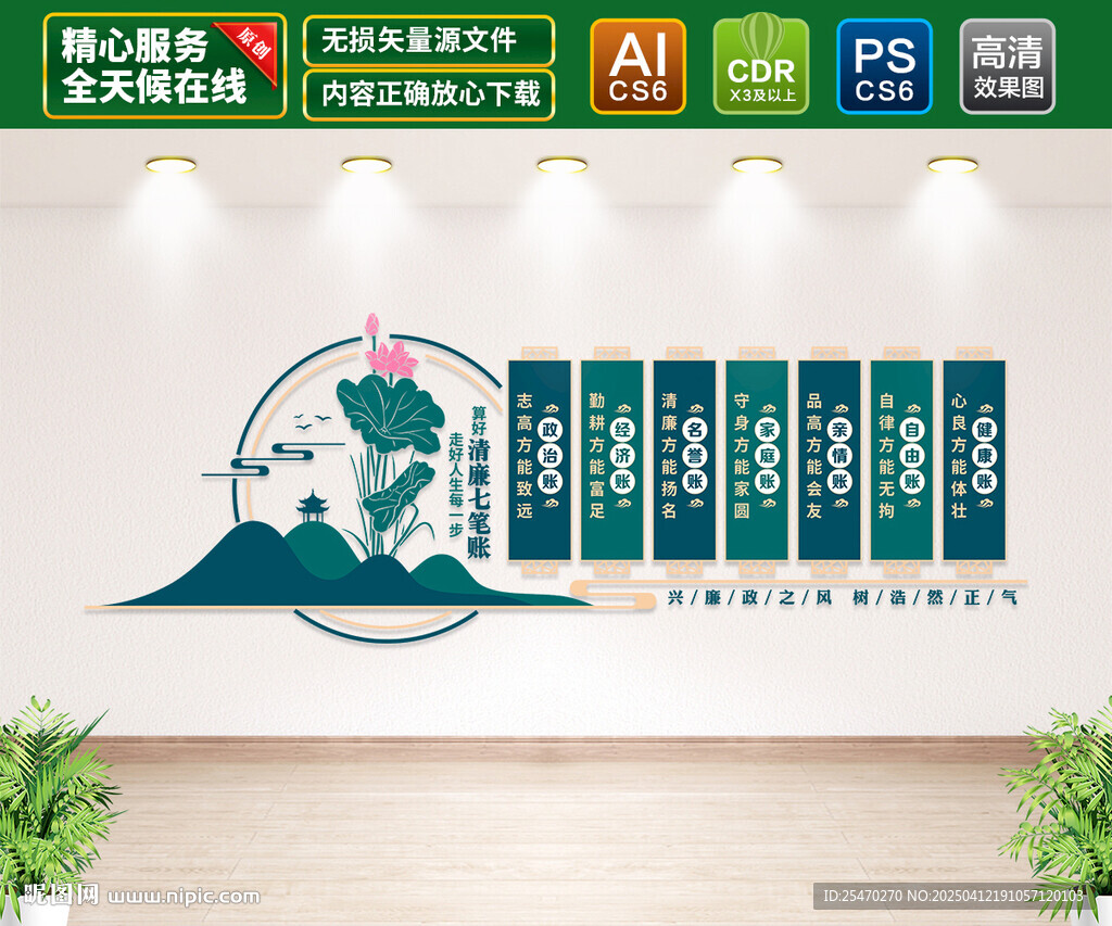 清廉七筆帳文化墻