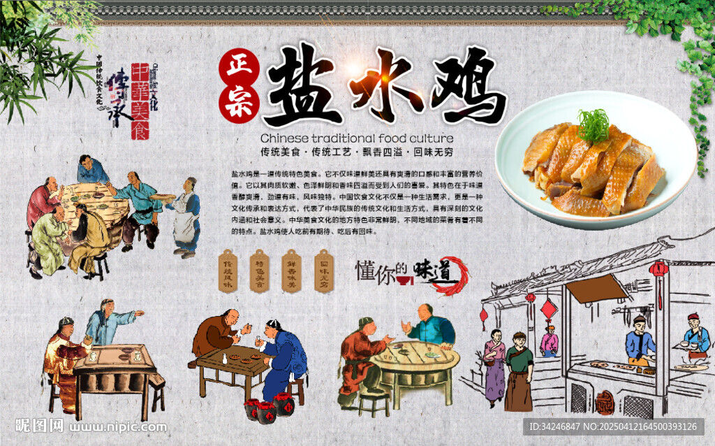 鹽水雞背景墻