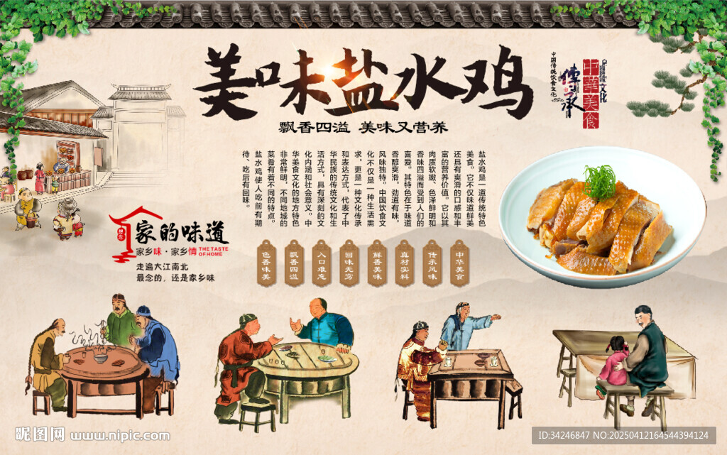 鹽水雞背景墻