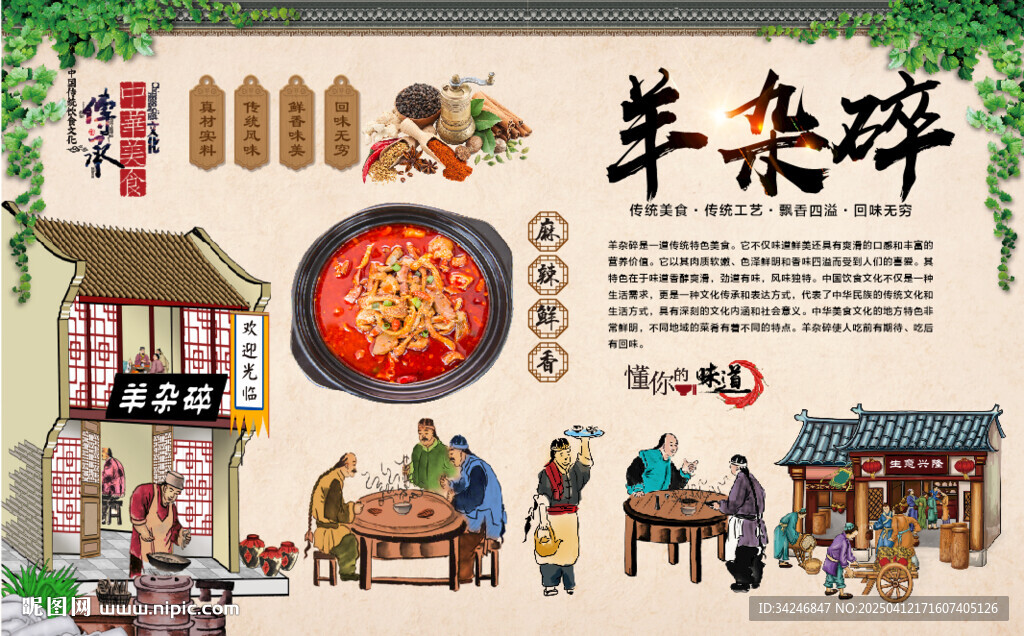 羊雜碎背景墻