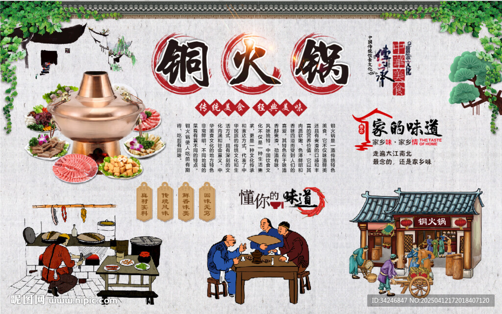銅火鍋背景墻