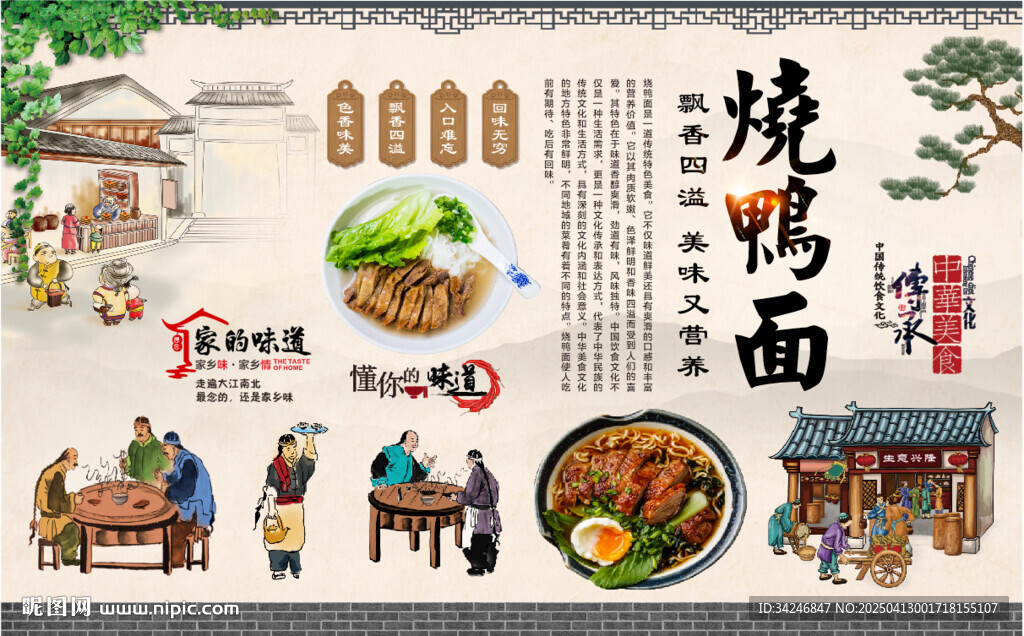 燒鴨面背景墻