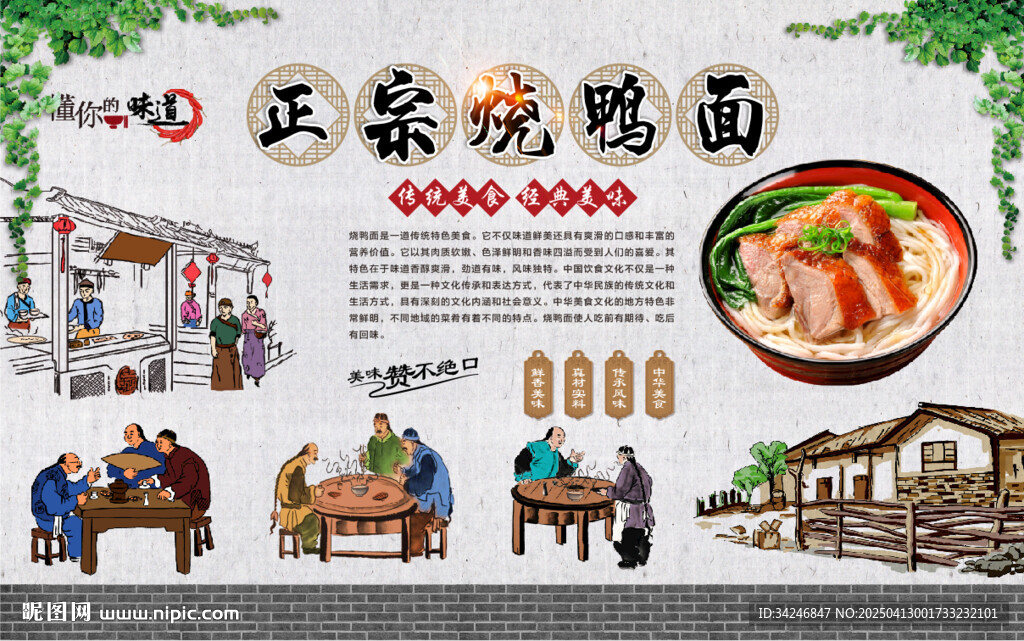 燒鴨面背景墻