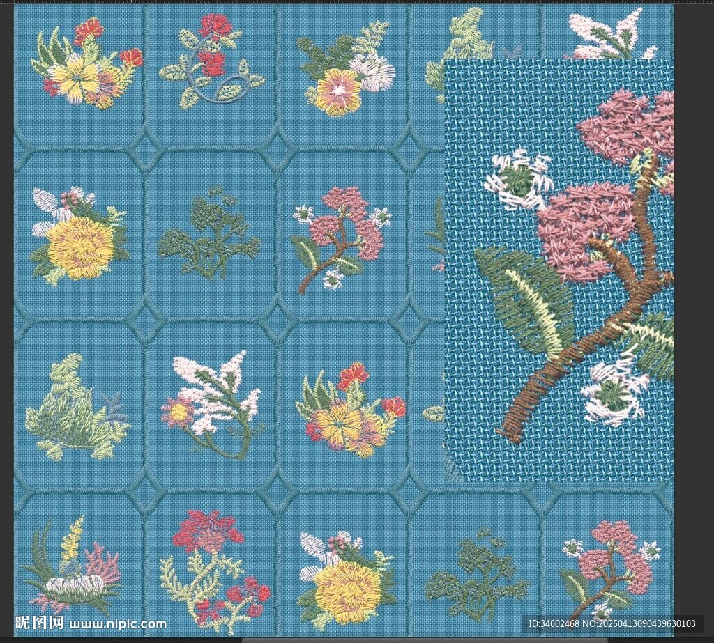 仿繡花