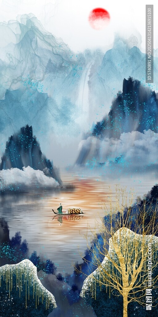 中式山水玄關