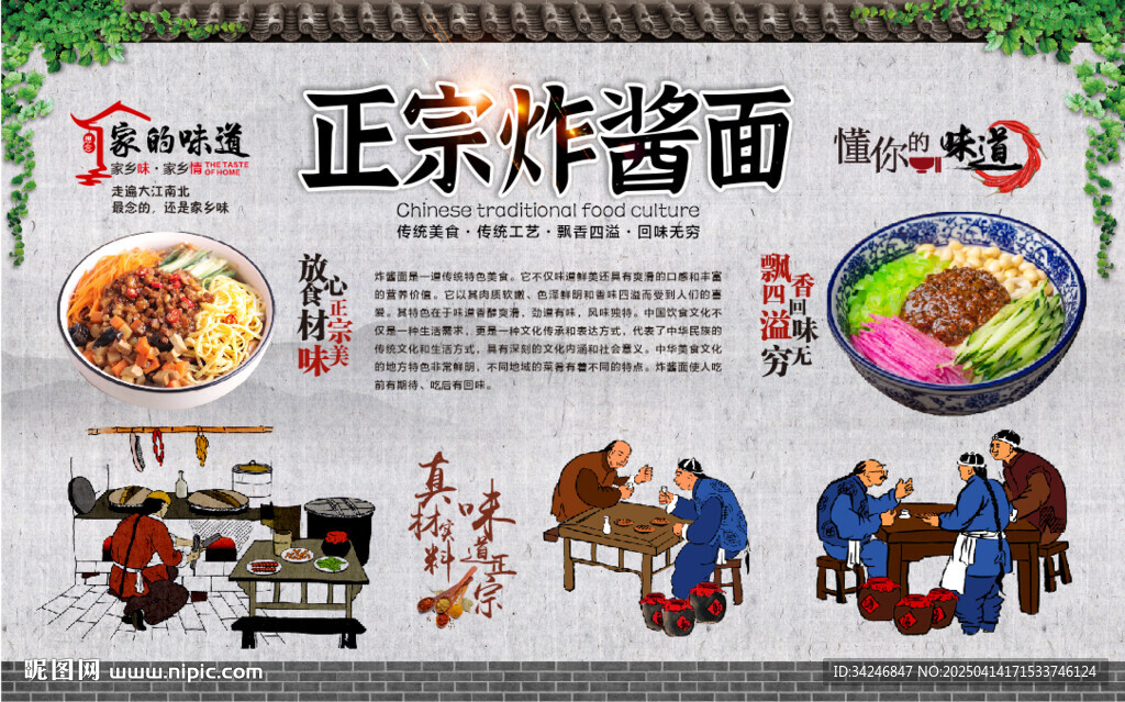 炸醬面背景墻