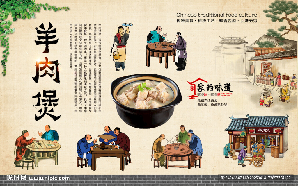 羊肉煲背景墻