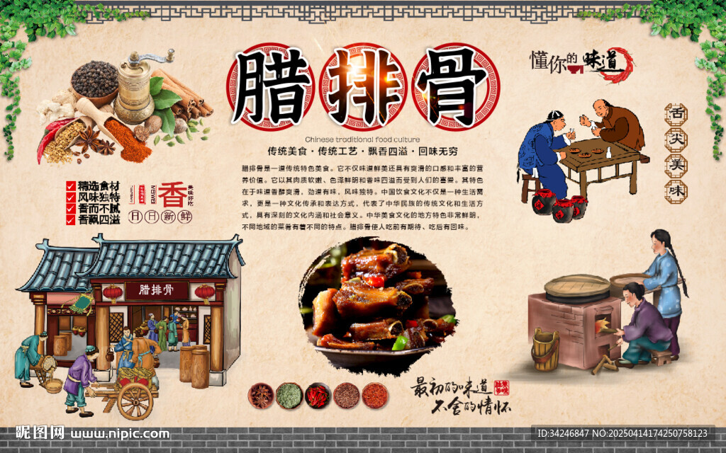 臘排骨背景墻