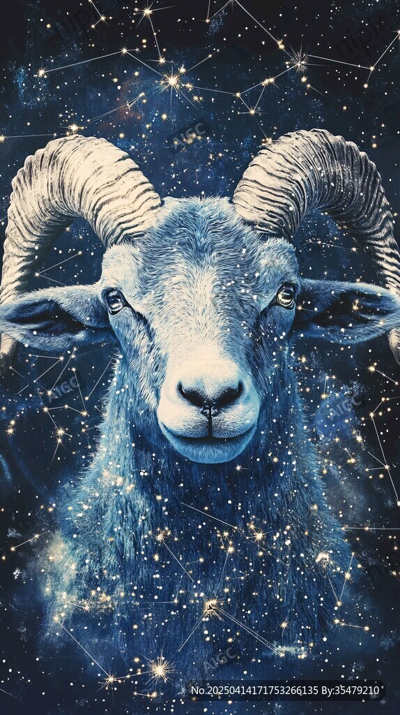 星空下的白羊座奇幻肖像