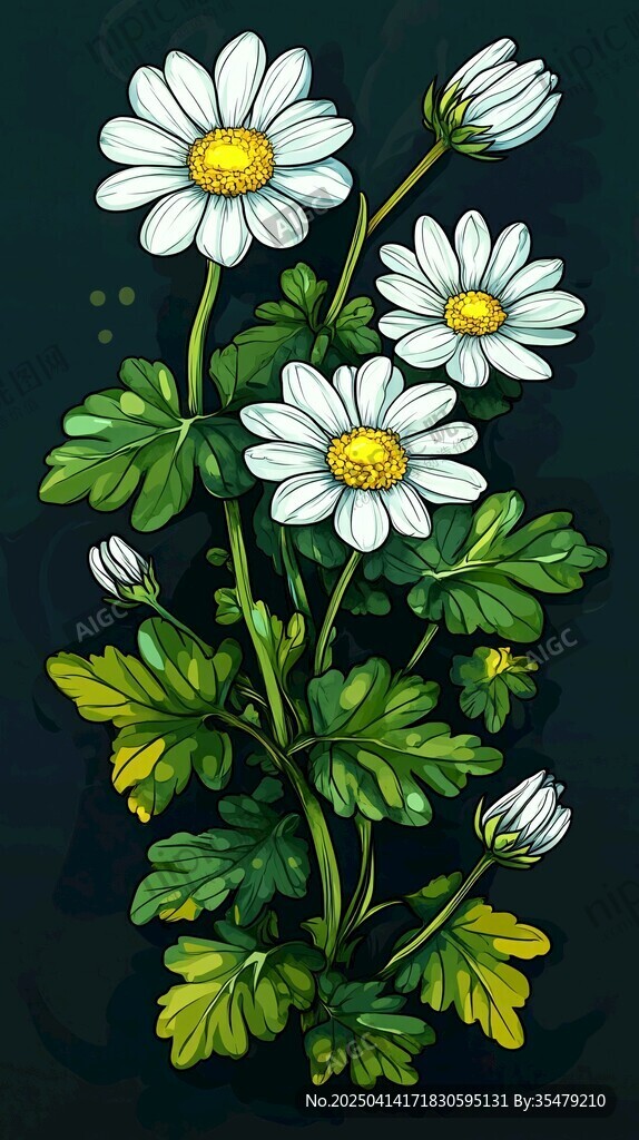 清新雛菊插畫
