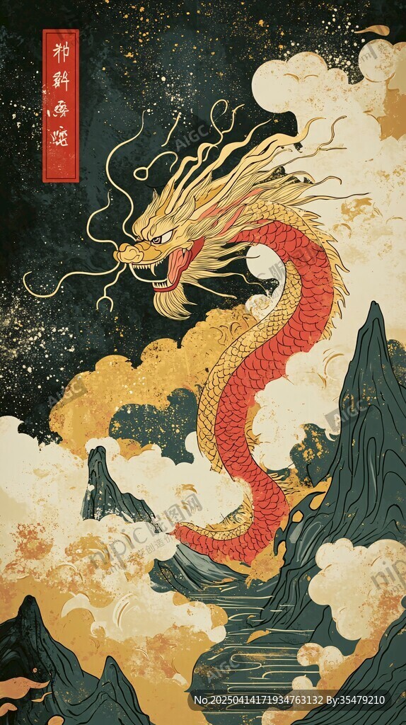 祥龍出海呈瑞氣