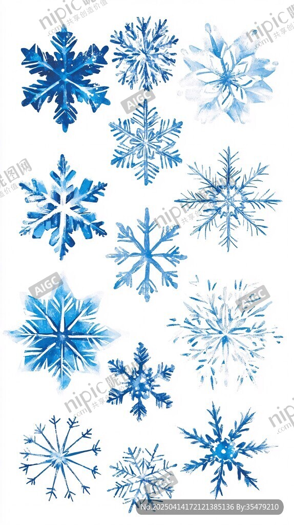 藍(lán)色精美雪花圖案集合