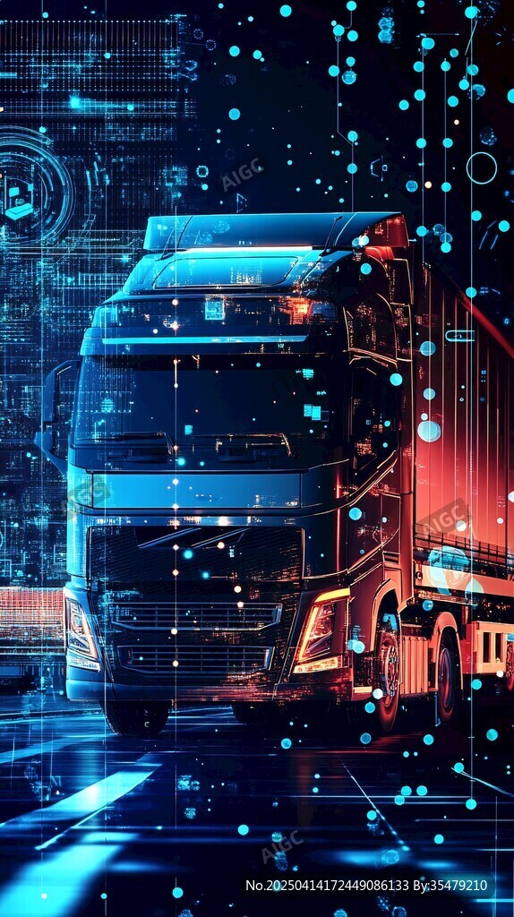 科技感十足的智能貨運(yùn)卡車(chē)